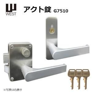 WEST ウエスト 玄関ドア 鍵 交換 自分で DIY ピンシリンダー アクト用 ナショナル住宅 パナホーム G7510 レバーハンドル 一式交換｜ring-g