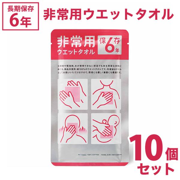 衛生用品 保存ウエットタオル 抗菌 除菌 災害 備蓄 ウェットタオル アルコールフリー 6年保存 非...
