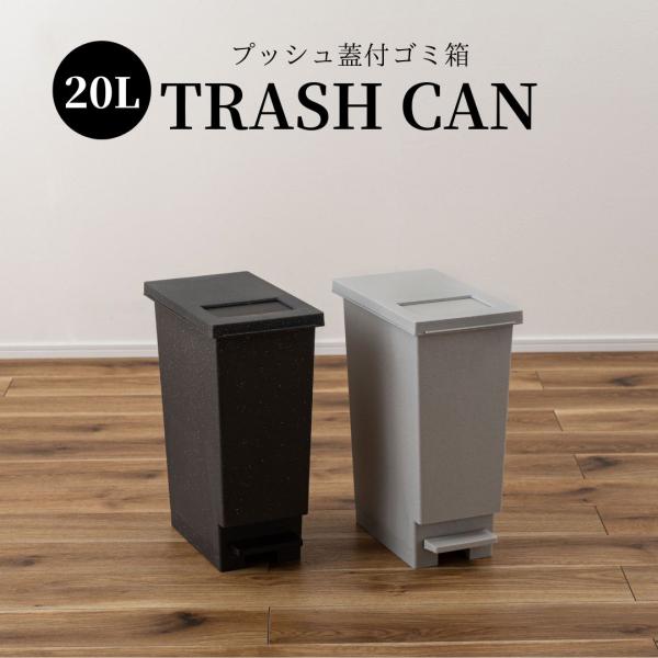 ゴミ箱 20L ペダル式 プッシュ式 2WAY ダストボックス おしゃれ 石目調 スリム ごみ箱 分...