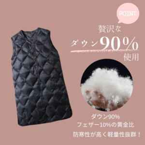 ダウンベスト ロング丈 インナーダウン レディ...の詳細画像2