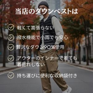 ダウンベスト メンズ インナーベスト ダウン ...の詳細画像1