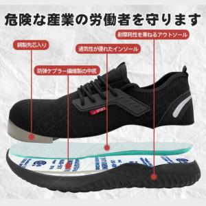安全靴 スニーカー メンズ 作業靴 セーフティ...の詳細画像1