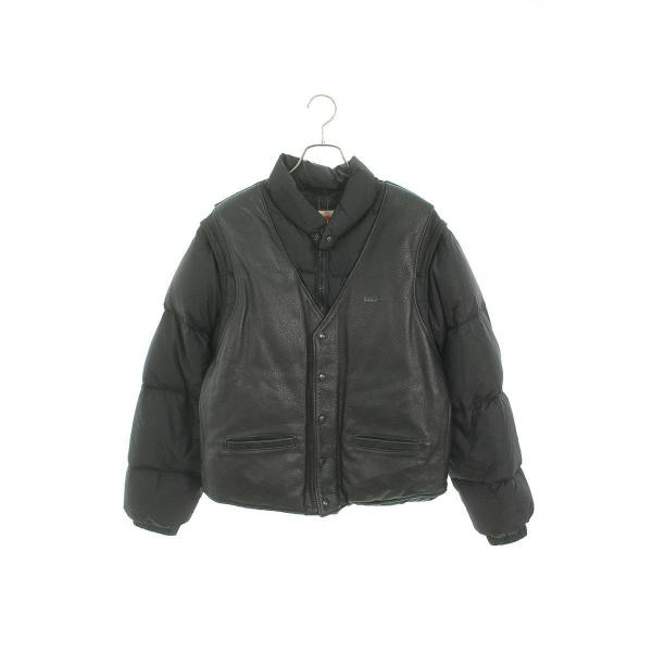 シュプリーム SUPREME ショット 18AW Down Leather Vest Jacket ...