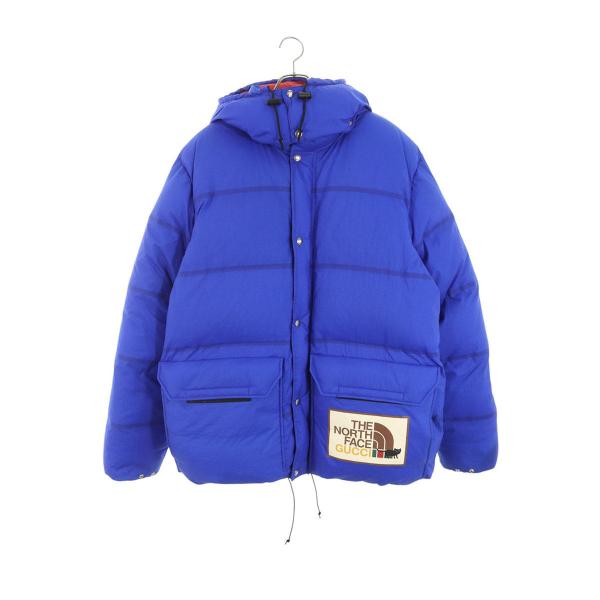 グッチ ノースフェイス サイズ:XL 663753 XAACW ダブルロゴプリントダウンジャケット ...