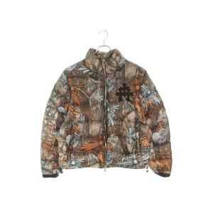 クロムハーツ ダウンジャケット ナイキ サイズ:M NOCTA PUFFER DRAKE ナイキドレイク総柄ナイロンダウンジャケット 中古 GZ11
