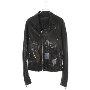 クロムハーツ サイズ:M CRETIN LTHR クリティンレザー キルティングデザインライダースレザージャケット 中古 SJ02
