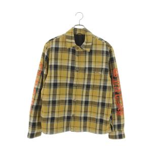 クロムハーツ サイズ:S WORKN JNKYD PLD 袖ロゴプリントチェック柄シャツブルゾン 中古 SJ02