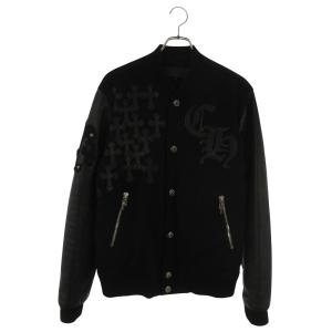 クロムハーツ ブルゾン サイズ:M LETTERMAN レターマン CHマルチレザーパッチレザースリーブブルゾン 中古 OK15