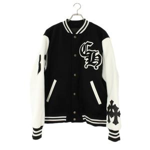 クロムハーツ サイズ:L VARSITY 33クロスパッチレザースリーブスタジャンブルゾン 中古 SS07