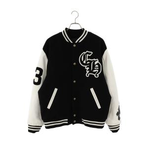 クロムハーツ サイズ:L VARSITY 33クロスパッチレザースリーブスタジャンブルゾン 中古 OK15