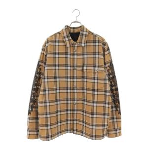 クロムハーツ サイズ:XL WORKN JNKYD PLD 袖フローラルプリントチェック柄シャツブルゾン 中古 SS07