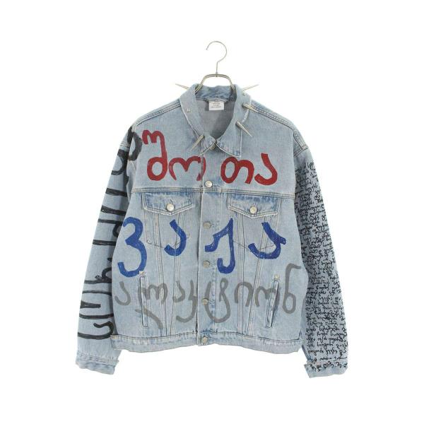 ヴェトモン サイズ:XS USS193003 オーバーサイズ総柄デニムジャケット 中古 SB01