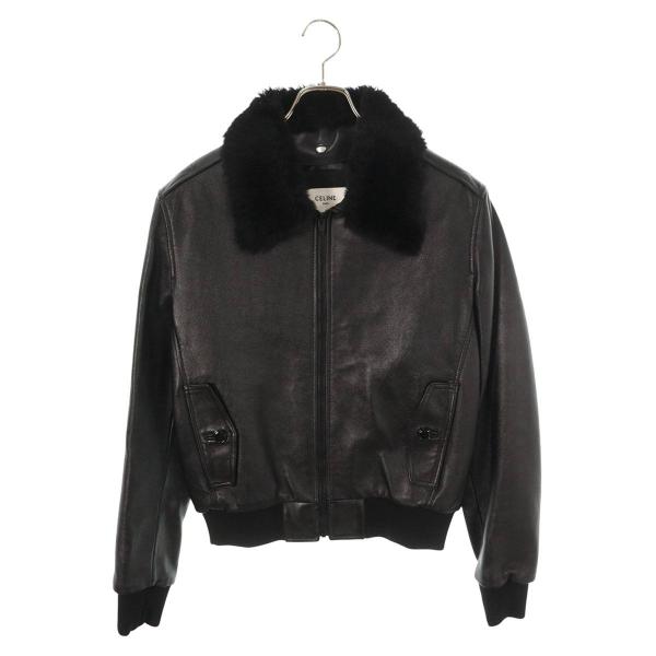 セリーヌ サイズ:48 2EG40280D ファーアビエーターレザージャケット 中古 SS13