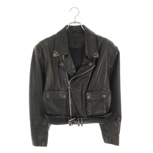 クロムハーツ サイズ:L ラージクロス装飾カスタムライダースレザージャケット 中古 SS07