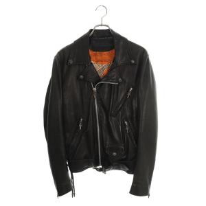 クロムハーツ サイズ:M JJ DEAN HERMES JJディーン 裏地エルメスダガージップライダースレザージャケット 中古 GZ11