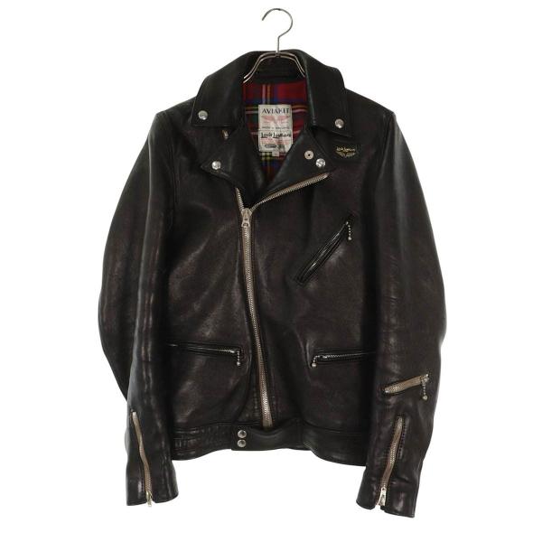 ルイスレザーズ サイズ:36 サイクロン 裏地タータンチェックダブルライダースレザージャケット 中古...