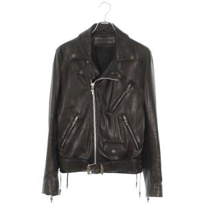 クロムハーツ レザージャケット サイズ:M JJ DEAN JJディーン 裏地シルクダガージップライダースレザージャケット 中古 NO05