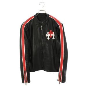 クロムハーツ サイズ:S RACING2 レーシング2 青山限定セメタリーパッチ付きレザージャケット 中古 SJ02