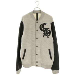 クロムハーツ サイズ:L JKT GRP NOT BOMBER CHレザーパッチスタジアムジャケットブルゾン 中古 OK15