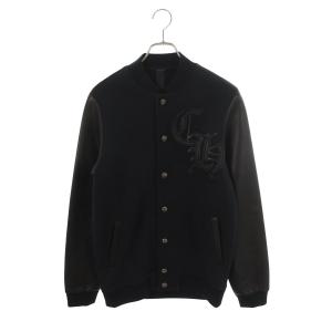 クロムハーツ サイズ:S JKT GRP NOT BOMBER CHワッペンレザー切り替えスタジャンブルゾン 中古 SS07