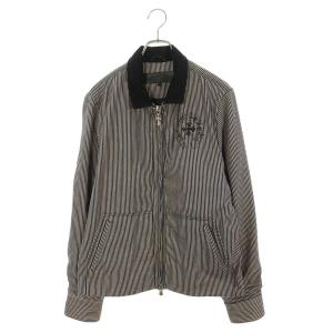 クロムハーツ サイズ:L STREET MEAT バック英字プリントヒッコリーブルゾン 中古 NO05