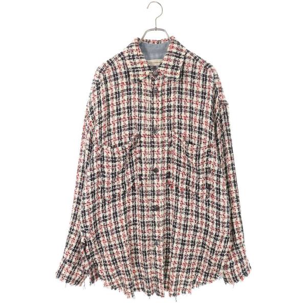 フェイスコネクション サイズ:M X1819T00021 オーバーサイズツイード長袖シャツ 中古 B...