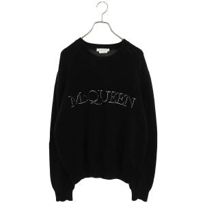 アレキサンダーマックイーン Alexander McQUEEN 651184 Q1XAY サイズ:L ロゴ刺繍クルーネックニット 中古 BS99｜rinkan