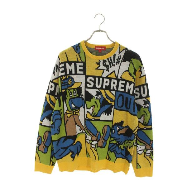 シュプリーム サイズ:M 20SS Cartooon Sweater 総柄ニット 中古 BS55