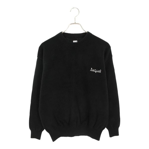 シークエル ニット サイズ:S 24AW SQ-24AW-KN-01 ロゴ刺繍ニット 中古 BS99