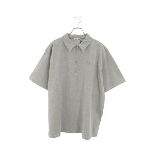 ミュウミュウ サイズ:46 26SS MML05K S000 19PM ロゴデザインハーフジップ半袖ポロシャツ 中古 SB01