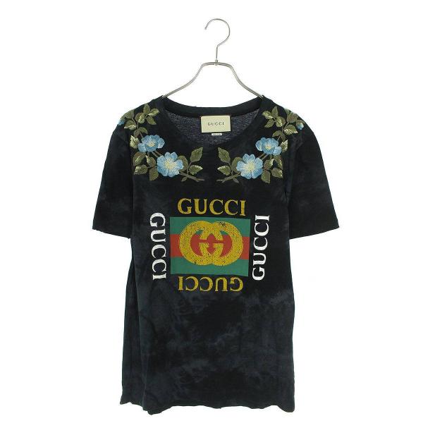 グッチ GUCCI 17AW 457936 X3G61 サイズ:XS ダメージ・ブリーチ加工フローラ...