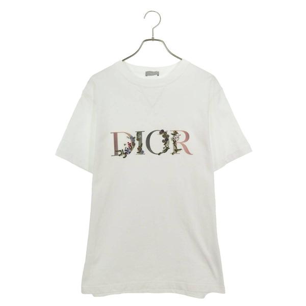 ディオール DIOR 113J686A0554 サイズ:M フローラルロゴ刺繍Tシャツ 中古 SS1...