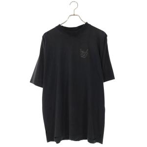 バレンシアガ Tシャツ サイズ:XS 764235 TSVD5 ストーン装飾ダメージ加工ロゴ刺繍Tシャツ 中古 OM10
