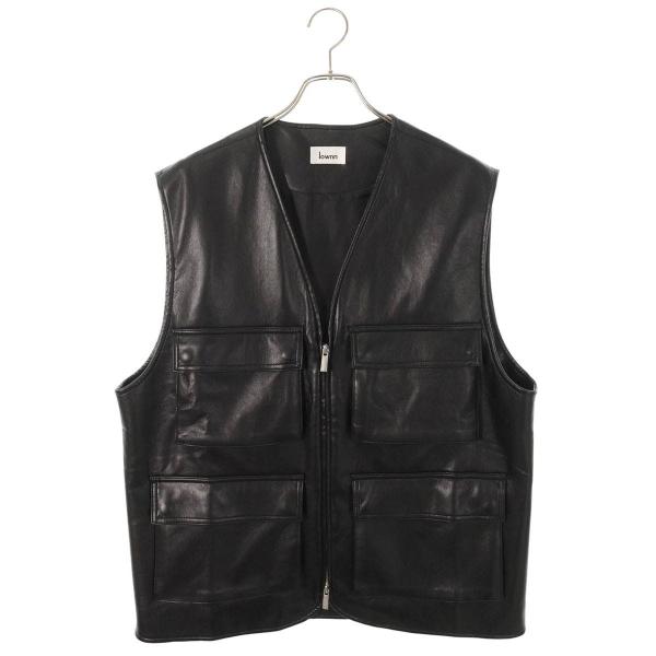 ローン サイズ:48 REGENERALTED LEATHER UTILITY VEST 再生レザー...