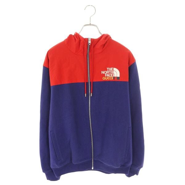 グッチ パーカー ノースフェイス サイズ:S 21AW 671462 XJDRN ロゴプリントバイカ...