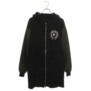 クロムハーツ パーカー サイズ:M BELLA BELLA刺繍袖レザージップアップパーカー 中古 GZ11