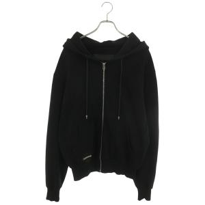 クロムハーツ サイズ:S SWTSHRT HD ZIP 袖フローラルクロスレザージップアップパーカー 中古 OK15