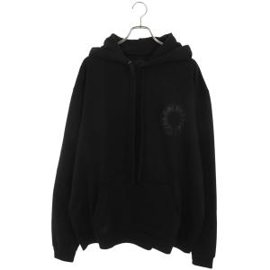 クロムハーツ サイズ:XL SWTSHRT HD PLVR 袖フローラルバックアーチロゴプリントパーカー 中古 SS07