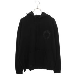 クロムハーツ サイズ:L SWTSHRT HD PLVR オンライン限定袖フローラルアーチロゴパーカー 中古 SJ02