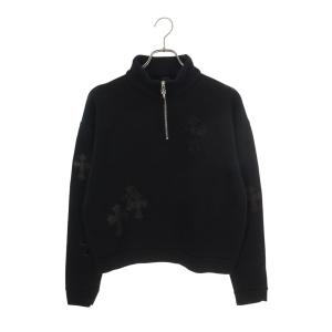 クロムハーツ サイズ:XS Y NOT ハラコレザークロスパッチハーフジップスウェットスウェット 中古 SS07