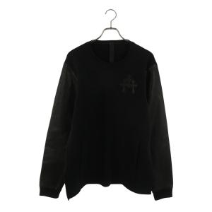 クロムハーツ スウェット サイズ:L クロスパッチ袖レザースウェット 中古 NO05