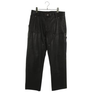クロムハーツ 33インチ CARPENTER DOUBLE KNEE カーペンターダブルニーレザーロングパンツ 中古 SS07