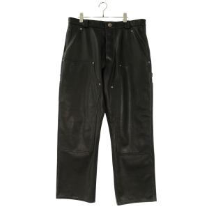 クロムハーツ ロングパンツ 36インチ CARPENTER DOUBLE KNEE カーペンターダブルニー レザーロングパンツ 中古 GZ11