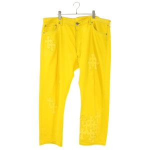 クロムハーツ デニムパンツ 40インチ U VNTG JEAN YEL RED TAB クロスパッチ付き501ウォッシュドデニムパンツ 中古 GZ11