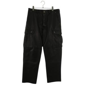 クロムハーツ ロングパンツ 32インチ DEVIL DOG LTHR クロスボタンレザーロングパンツ 中古 SS07