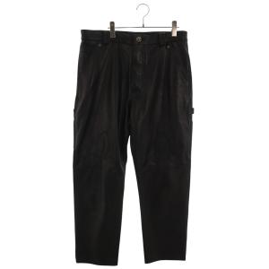 クロムハーツ 34インチ LTHR PANTS フレアニーレザーロングパンツ 中古 GZ11