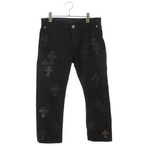 クロムハーツ サイズ:32インチ CHINOS CEM CRS PTCH クロスパッチ付きレザー切替チノロングパンツ 中古 OK15