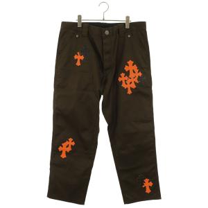 クロムハーツ サイズ:36インチ CARPENTER CNVS CEME CRS オレンジ クロスパッチ付きカーペンターロングパンツ 中古 SJ02