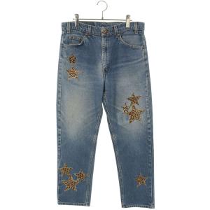 クロムハーツ サイズ:32インチ U VNTG JEAN BL ORNG TAB クロスパッチ付きウォッシュド505デニムパンツ 中古 SS07