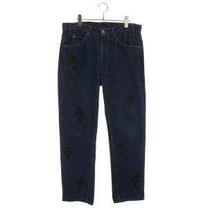 クロムハーツ デニムパンツ リーバイス 34インチ U VNTG JEAN BLU ORNG TAB 517 クロスパッチ付きウォッシュド517デニムパンツ 中古 SS07